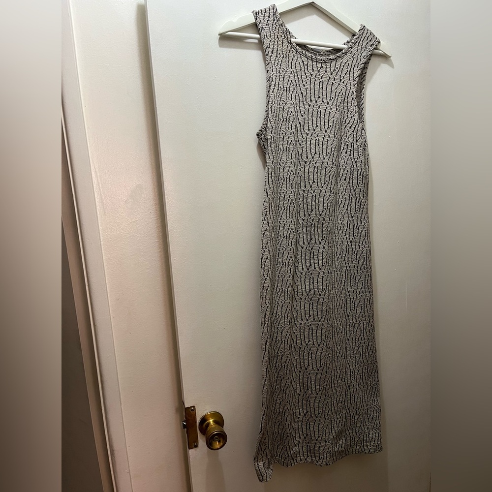 Black and white snakeskin patterned maxi dress